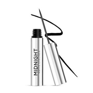 RENEE Midnight Matte Eyeliner, Darkest Black, Long Lasting, Smudge-Proof & Waterproof Formula, One-Swipe-Application with Intense Pigment, Enriched with Vitamin E, Camomile & Aloe Vera, 2.5ml