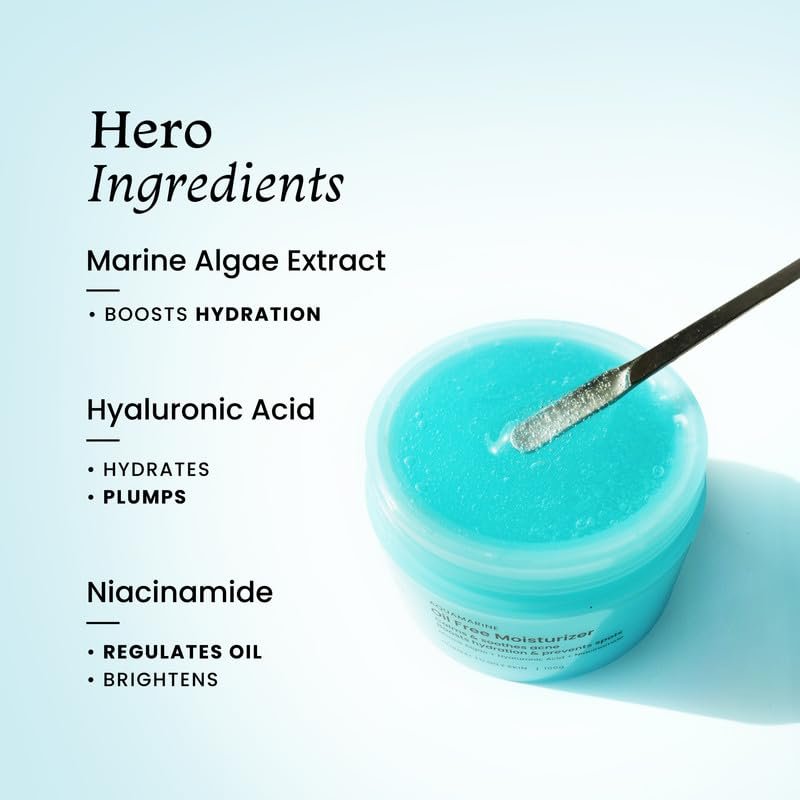 Foxtale Oil-Free Gel Moisturizer for Face | Hyaluronic Acid, Niacinamide, Betaine, Marine Algae| Boosts Hydration, Brightens Skin, Soothes Acne| Lightweight for Oily, Acne-Prone Skin |Men & Women-100g - Image 2