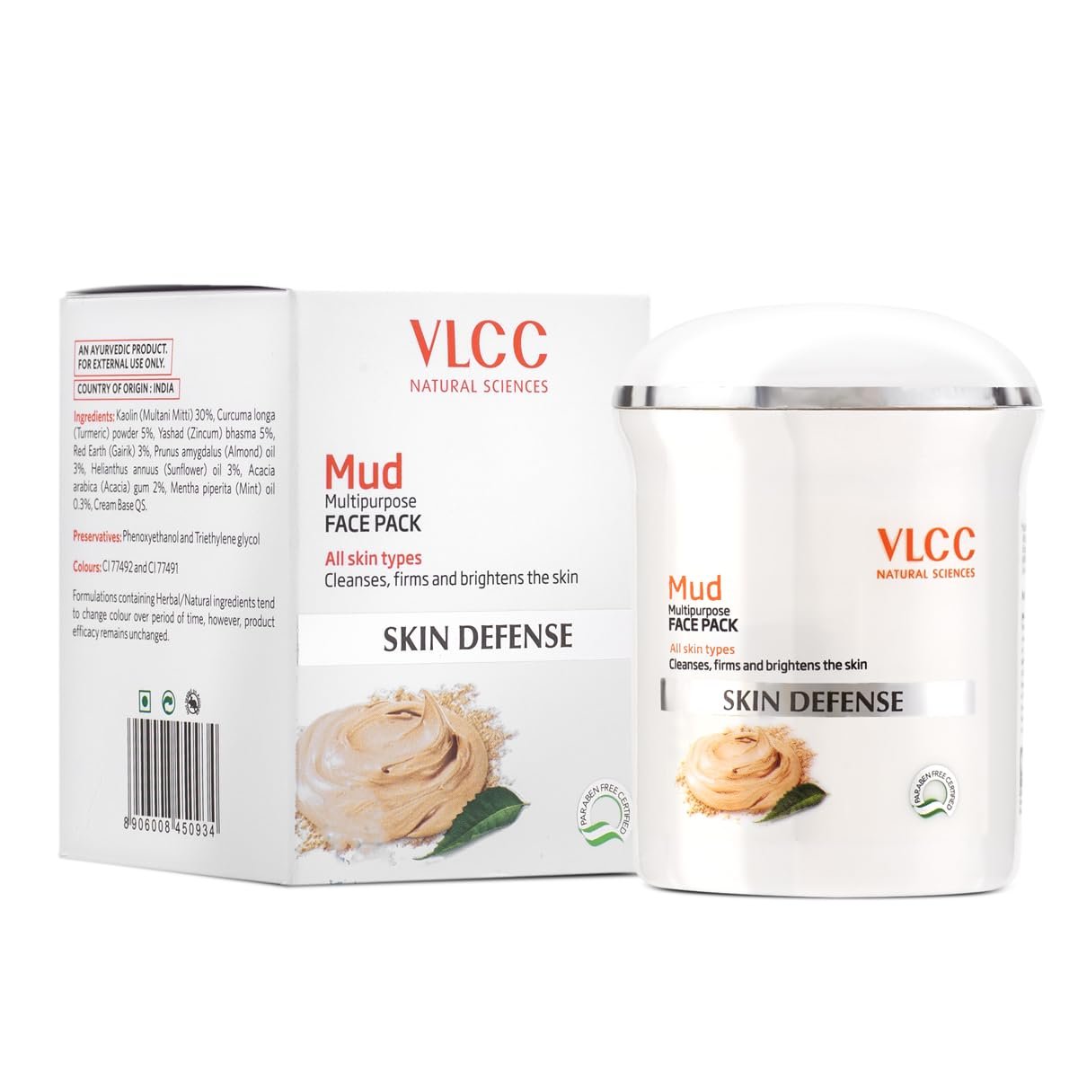 VLCC Skin Defense Mud Face Pack - 70g | Healing & Rejuvenating Mask | Helps Cleanse, Firm & Brighten Skin with Kaolin Clay, Almond & Mint Oil | Helps Soothe Irritation & Detox. - Image 3