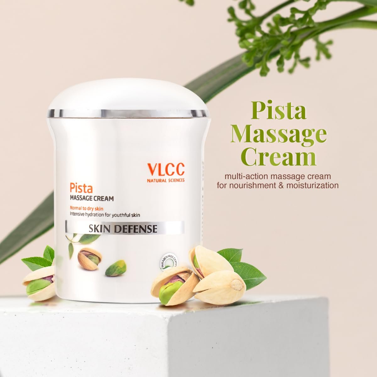 VLCC Pista Massage Cream 50g - For Intensive Hydration & Radiance | Improves Skin Complexion | Protects and Strengthens the Skin | Power of 10 Natural Extracts. - Image 4