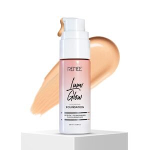 RENEE Lumi Glow Highlighting Liquid Foundation - Satin Ivory | Dewy Finish, Buildable Coverage & 3D Glow | Hydrates & Smoothens For Luminous Skin | With Hyaluronic acid & Niacinamide | 30ml