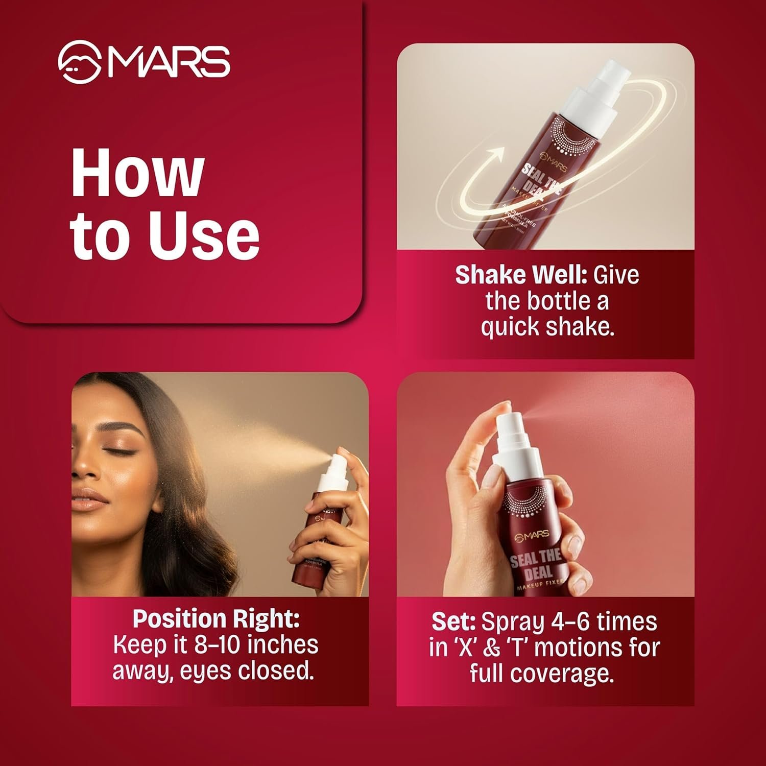 MARS Long Lasting Makeup Fixer spray with Hyaluronic acid | Hydrating Dewy base Setting Spray for Professional Face Make up | Budge Proof | Non Sticky | 60ml - Image 4
