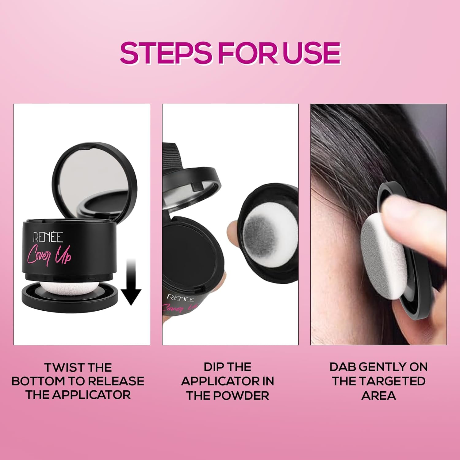 RENEE Cover-Up Hair Powder | Covers Grey Roots & Bald Spots Instantly | Highly Pigmented, Fuller & Denser Look | Long-Lasting | Matte Finish | Fine Powder | Flawless Application | 4gm - Image 7