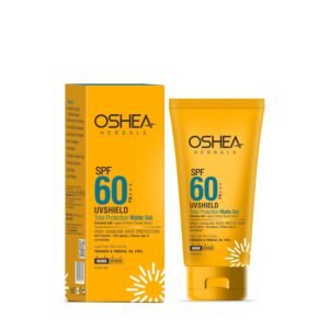 Oshea Herbals SPF 60 PA+++ Non Sticky UVshield Matte Gel Sunscreen for All Skin Types | Reduces Ageing with Signs of Sun Damage, Protects from UVA & UVB | Enriched with Apple & Peony Flower Extract 60g