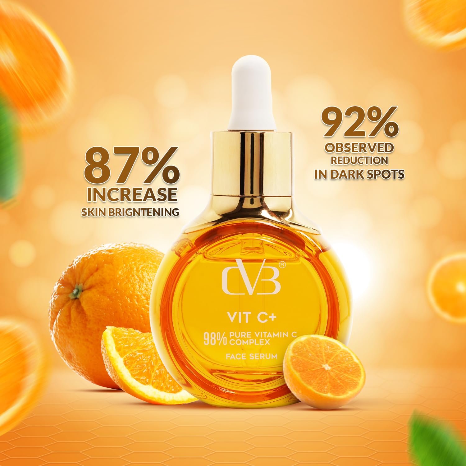 CVB C140A Vitamin C Face Serum, 98% Pure Complex, Dark Spot Reduction, Skin Brightening - Image 2