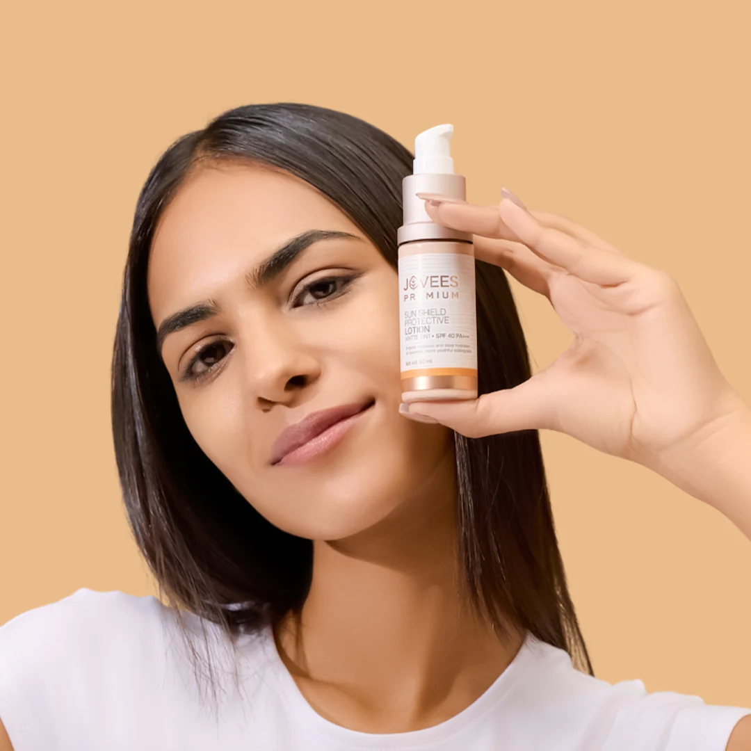 Jovees Sensitive Skin Premium Sun Shield Protective Lotion SPF 40 | Broad Spectrum PA+++ | Matte Tint | Infused with Organic Extracts | Lightweight and Oil Free 50ML - Image 2