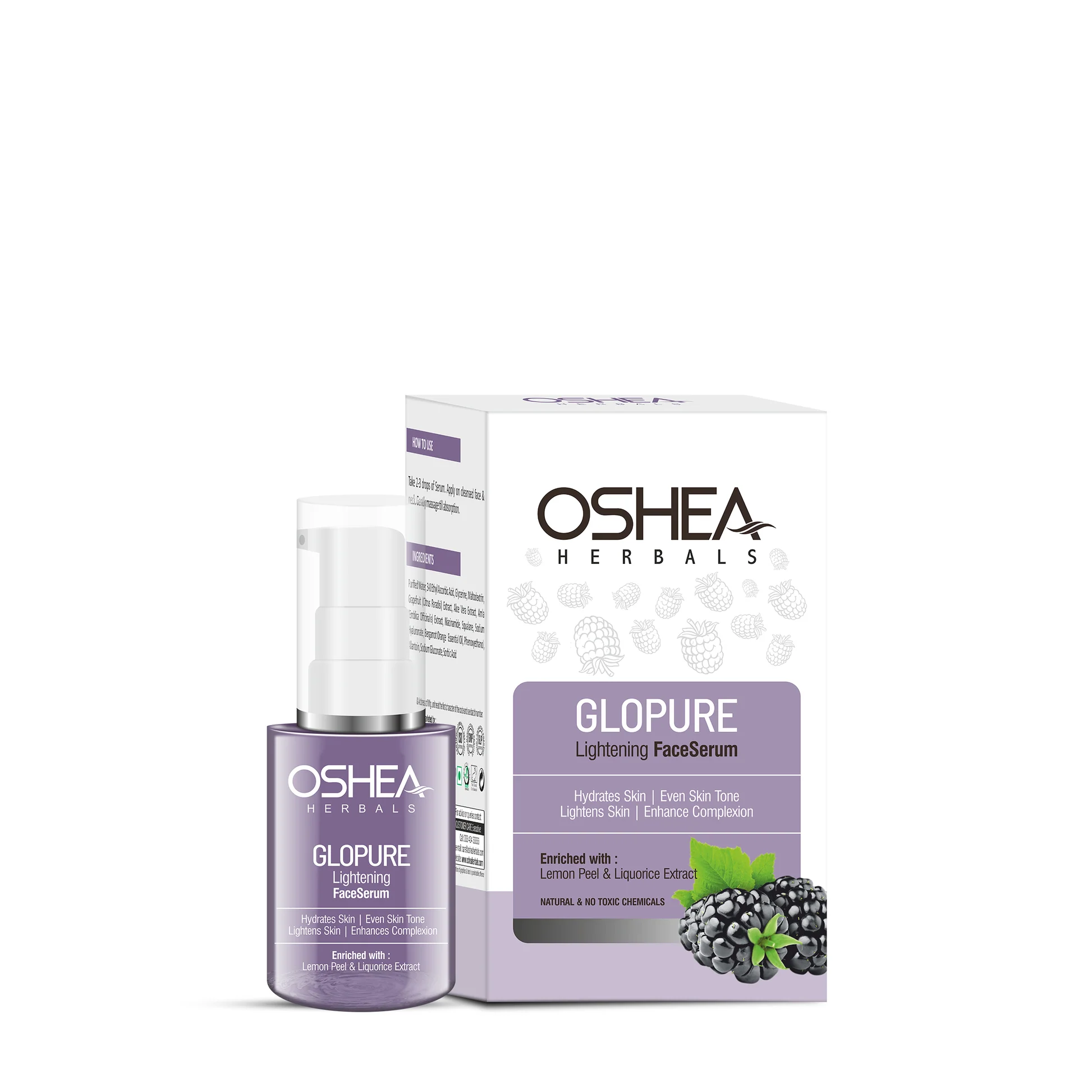 Oshea Glopure Brightening Face Serum for Men & Women | Reduces Darkspots & Pigmentations | Boosts Hydration & Natural Glow | Enriched with Lemon Peel & Liquorice Extracts | All Skin Types 30ml