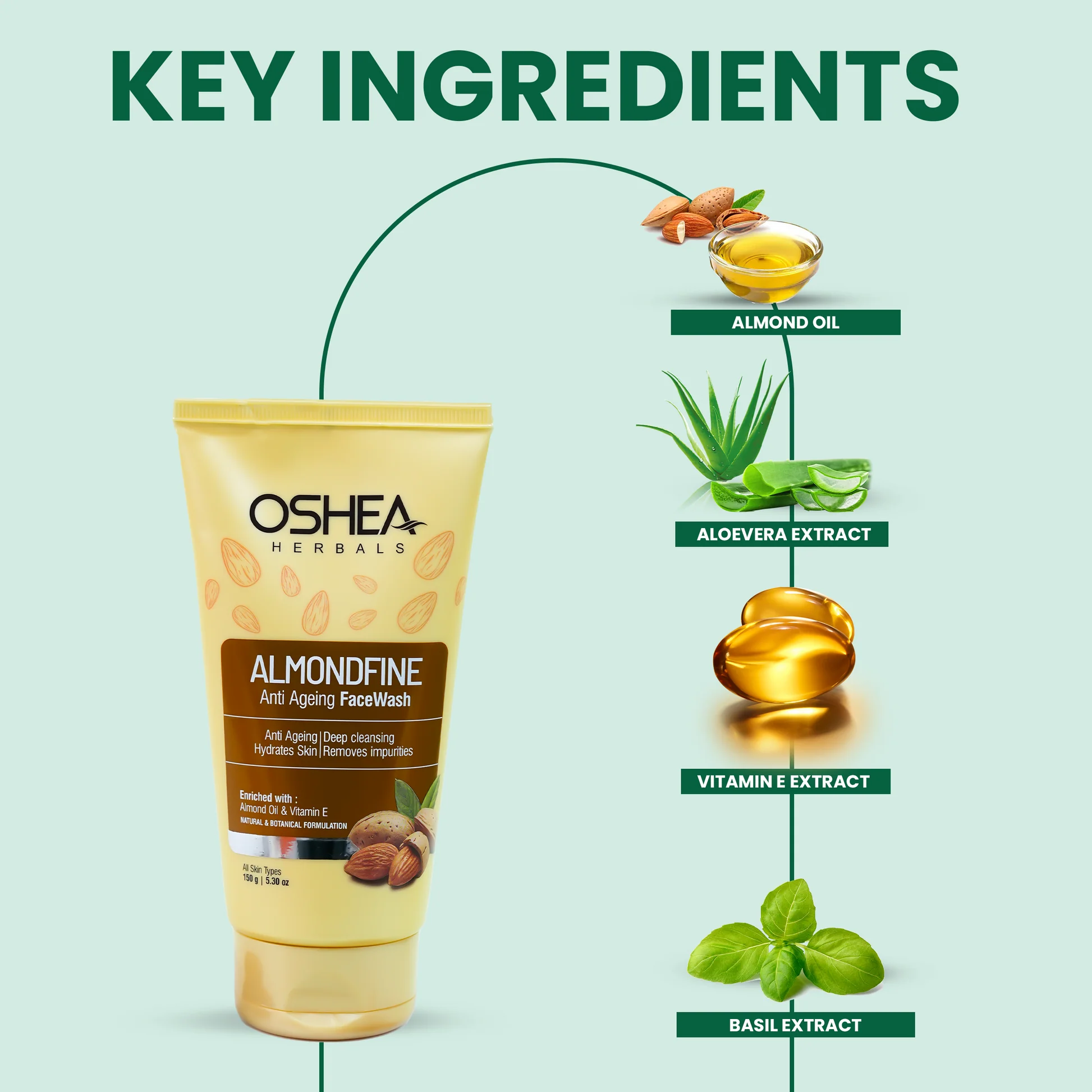 Almondfine Anti Ageing Facewash - Image 3