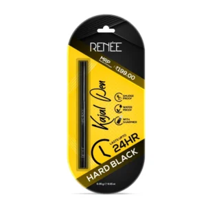 RENEE Hard Black Kajal Pen with Sharpener, 0.35 g