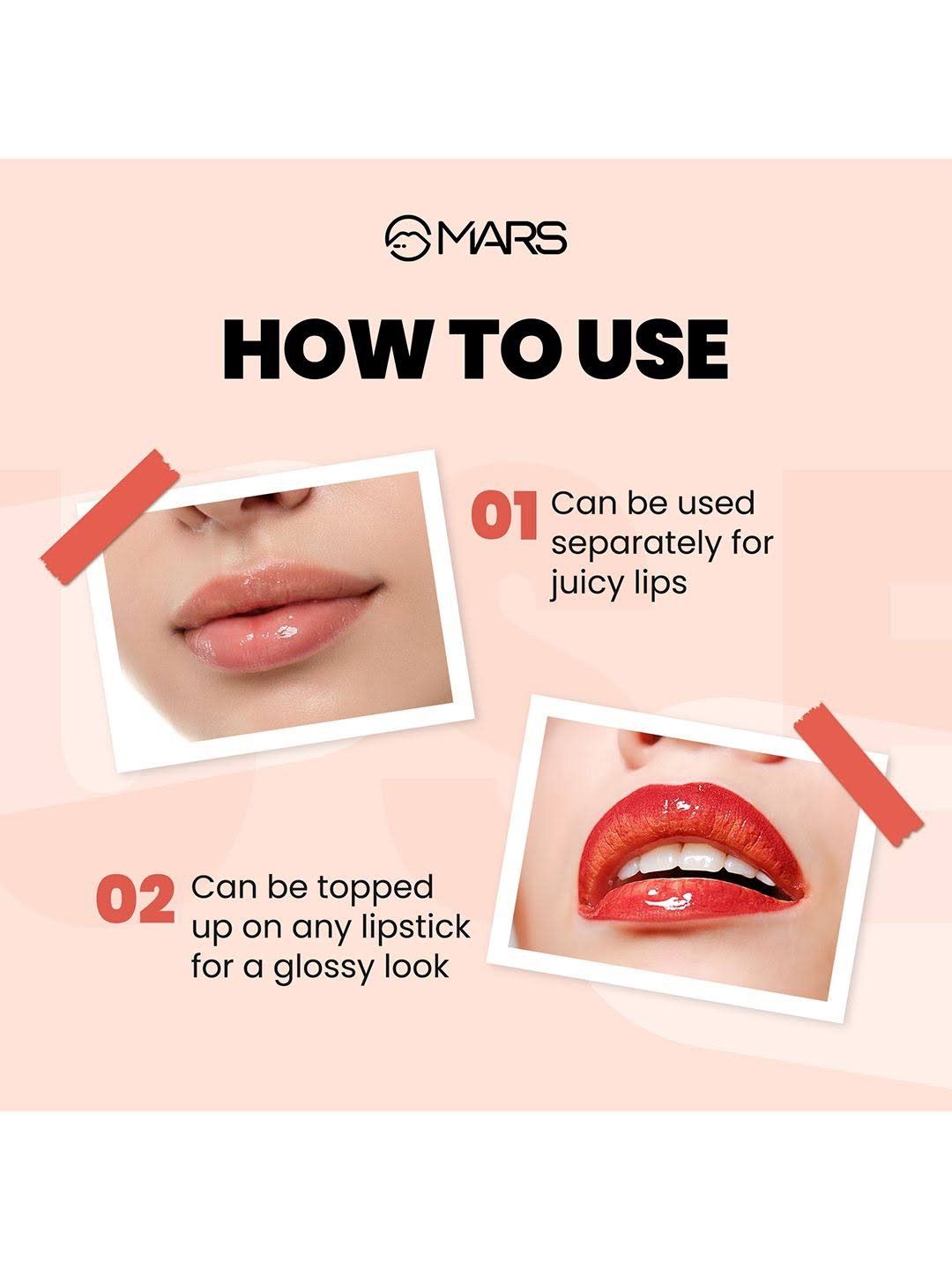 MARS Clear Quartz Lip Gloss | Moisturizing And Hydrating Lips (3 ml, Transparent) - Image 2