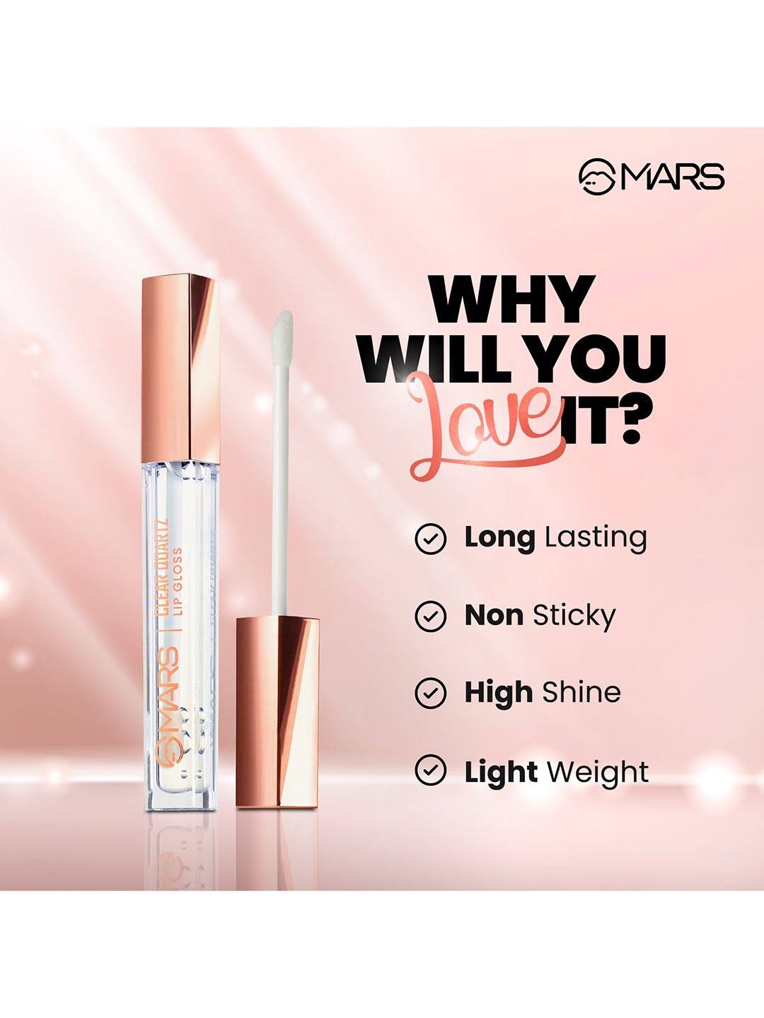 MARS Clear Quartz Lip Gloss | Moisturizing And Hydrating Lips (3 ml, Transparent) - Image 4