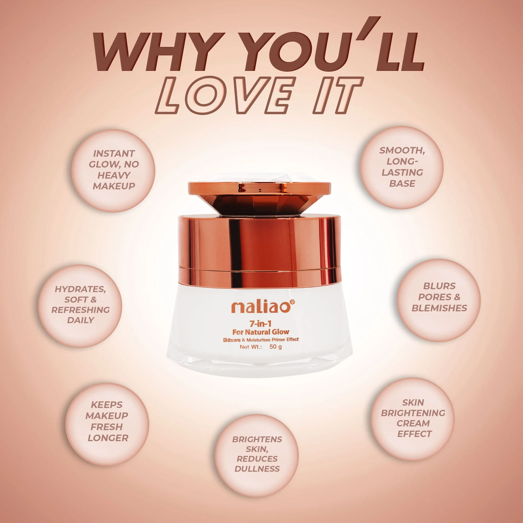 Maliao 7 in 1 cream | Natural Glow+ Skincare & Moisturizing Primer - Image 6