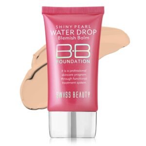 Swiss Beauty Matte Shiny Pearl Water Drop Blemish Long Lasting Balm BB Lightweight, Liquid Foundation, Face Makeup, Shade-01, 40ml