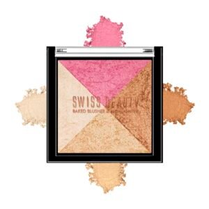 Swiss Beauty Mini Baked Shimmer Blusher And Highlighter Palette For Face Makeup