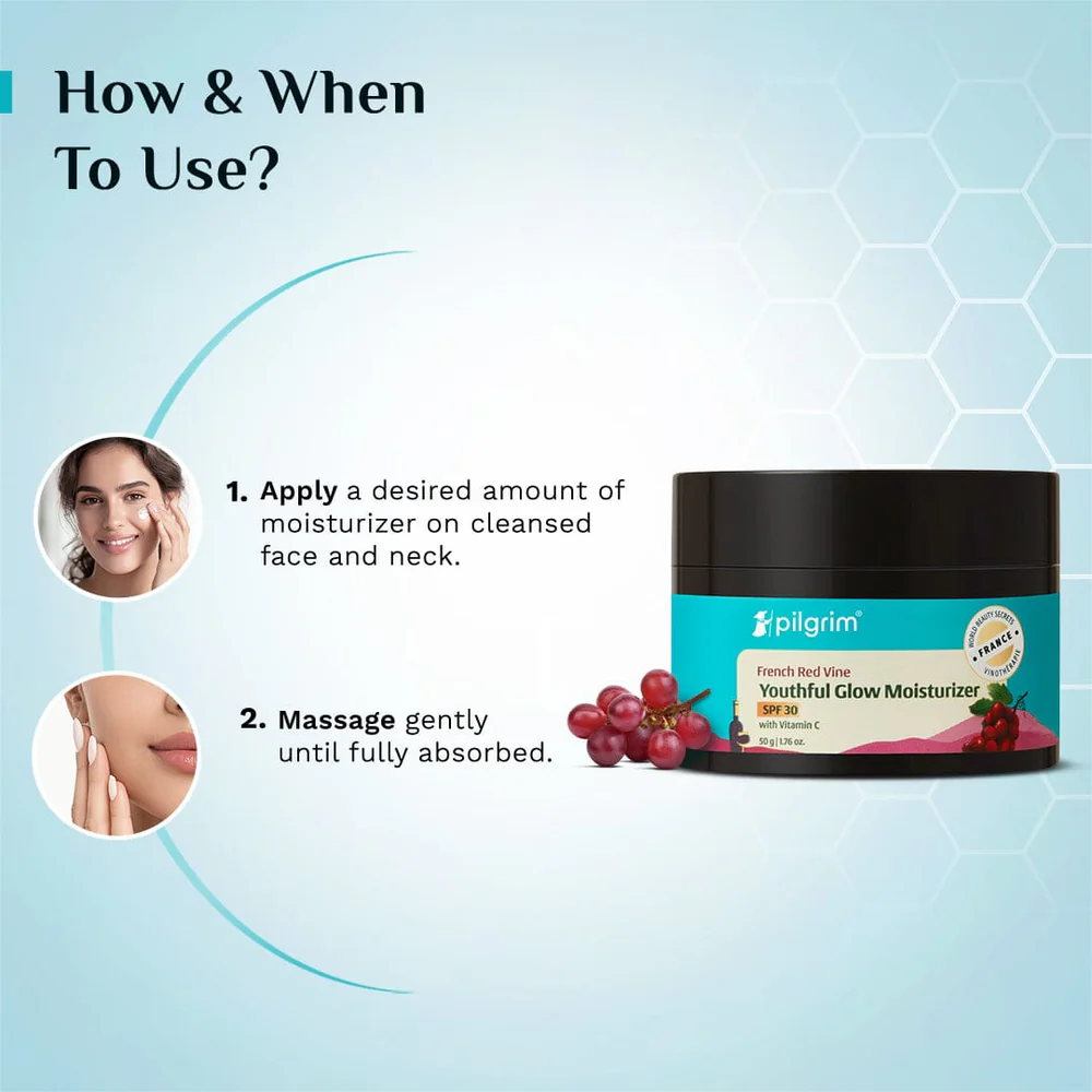 Red Vine Youthful Glow Moisturizer with Vitamin C & SPF 30 - Image 4