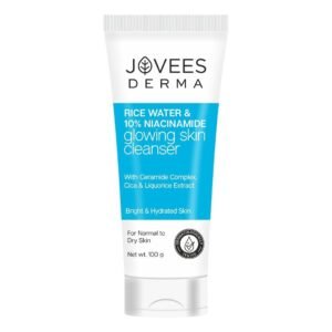 Jovees Herbal Derma Rice Face Wash With Rice Water & Niacinamide For Glass Skin,Brightens,Helps Fade Blemishes & Even Tone,Softens & Smoothens Skin,Gentle For All Skin Type,For Unisex,100G