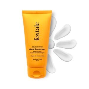 Foxtale Glow Sunscreen SPF 50 PA++++ with Vitamin C & Niacinamide, In-Vivo Tested, Sensitive-Skin Friendly, Made with 100% New-Gen Filters & EU Approved, Lightweight, Non-Greasy, No White Cast 80 Ml