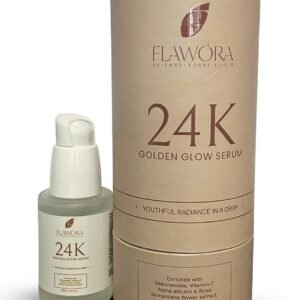 Golden Glow Face Serum, 30ml, with Niacinamide, Alpha Arbutin, Vitamin-C and Rose damascena flower extract, Brightening and Anti-Aging Skin Care