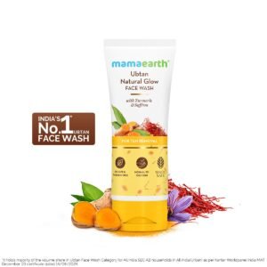 Mamaearth Ubtan Natural Glow Face Wash with Turmeric & Saffron | For Tan Removal & Skin brightening | SLS & Paraben Free | For All Skin Type | For Men & Women | 100 ml