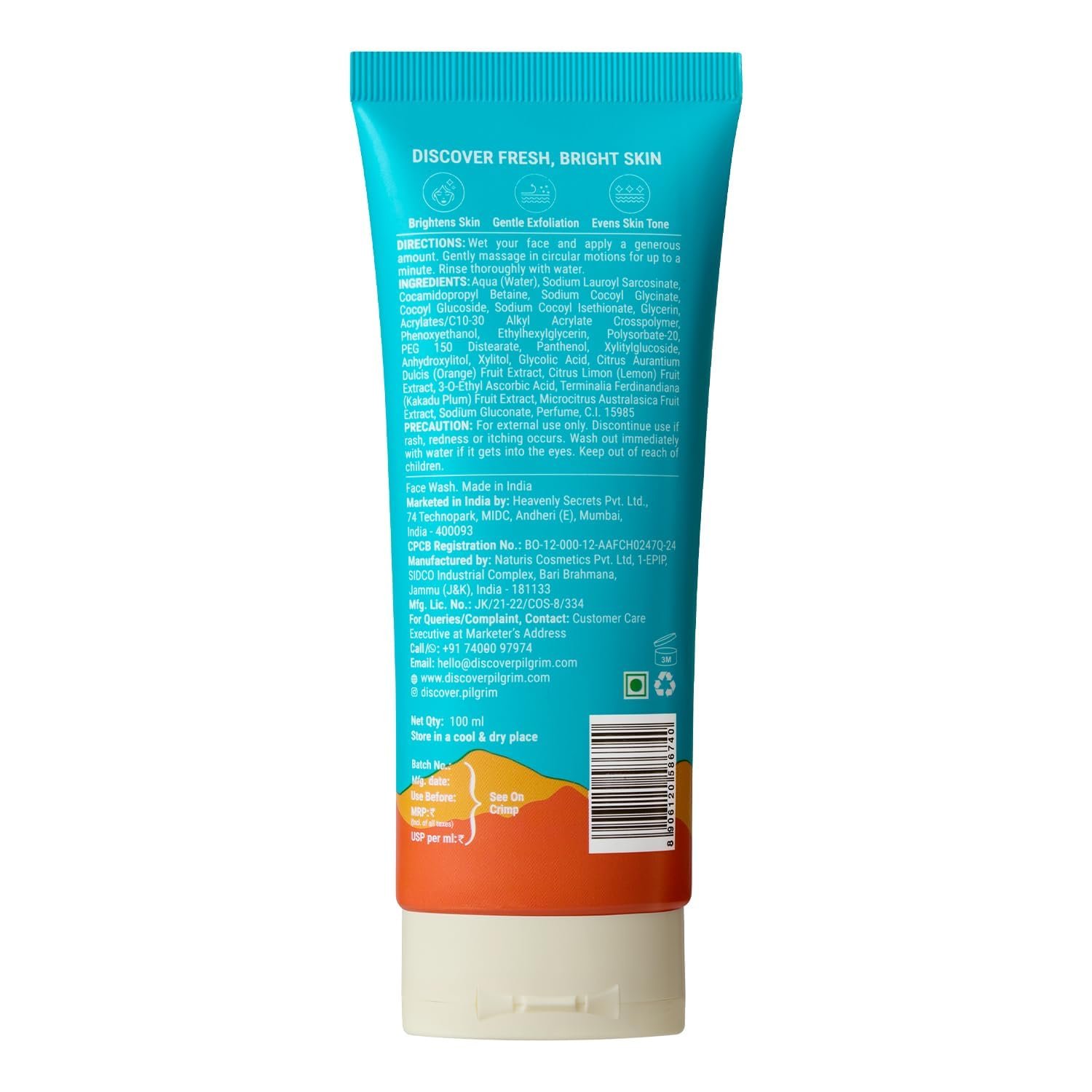 Pilgrim Australian Vitamin C Gel Face Wash for glowing skin with Kakadu Plum & Lime Pearl™ | Face wash for dry & radiant skin | Women & Men | 100 ml - Image 5