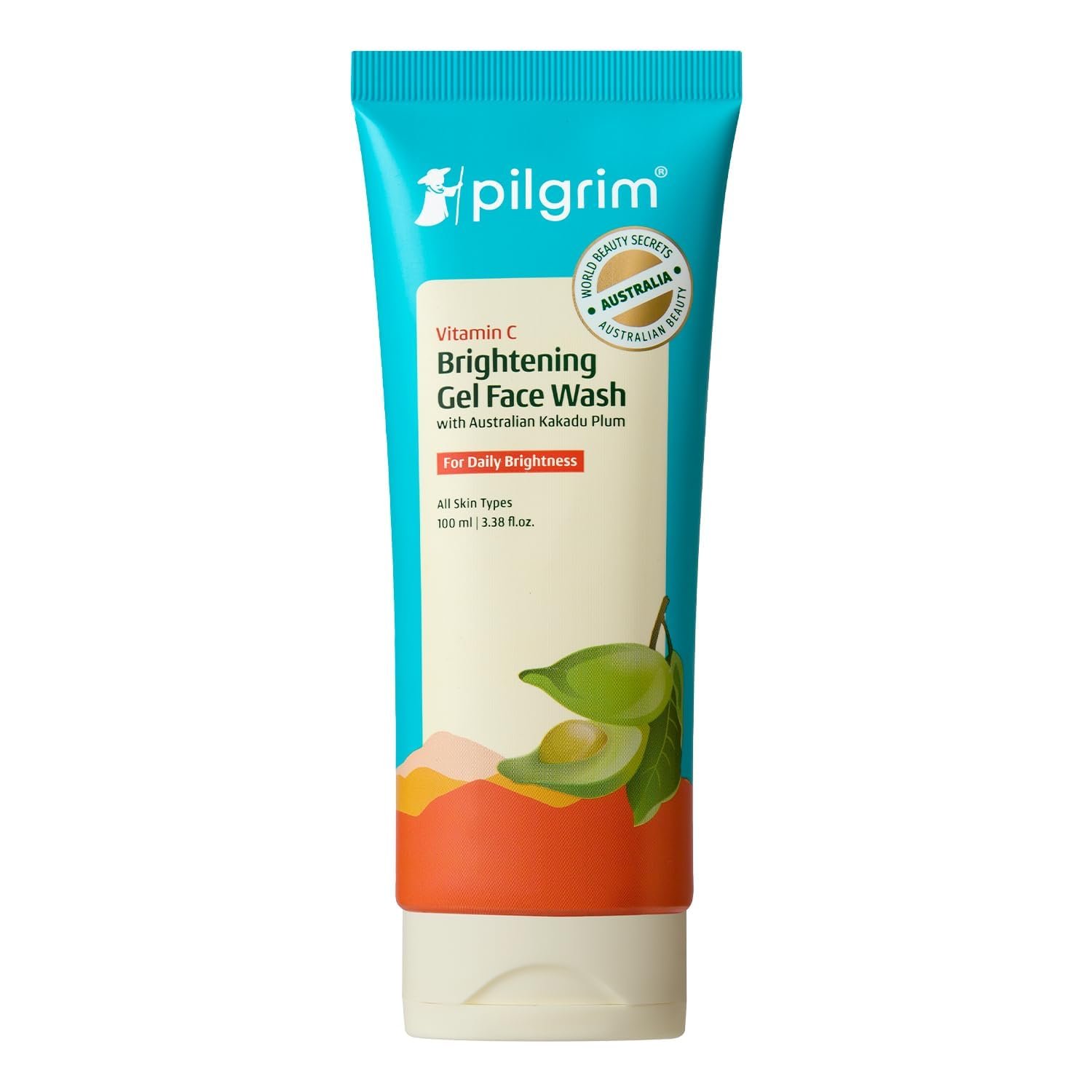 Pilgrim Australian Vitamin C Gel Face Wash for glowing skin with Kakadu Plum & Lime Pearl™ | Face wash for dry & radiant skin | Women & Men | 100 ml