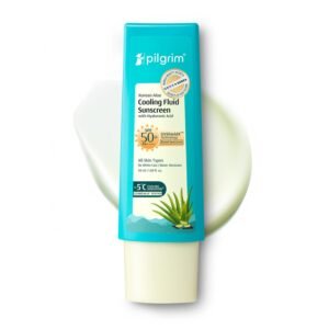 Pilgrim Korean Aloe Cooling Fluid Sunscreen InVivo Tested SPF 50+ PA++++ with Hyaluronic Acid | | Cools Skin | No White Cast | Lightweight & Water-Resistant | For All Skin Types