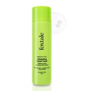 Foxtale Exfoliating Face Toner with 5% Lactic Acid for Pore Tightening & Gentle Exfoliation, Alcohol Free Toner for Glowing Skin, For All Skin Types, Men & Women, 150 ml