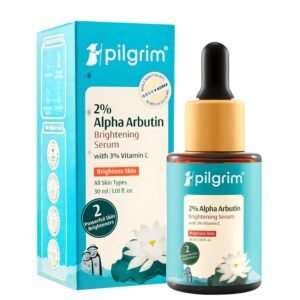 PILGRIM Korean 2% Alpha Arbutin & 3% Vitamin C Brightening Face Serum for glowing skin| Alpha arbutin face serum|All skin types | Men & Women| Korean Skin Care| Vegan & Cruelty-free | 30ml