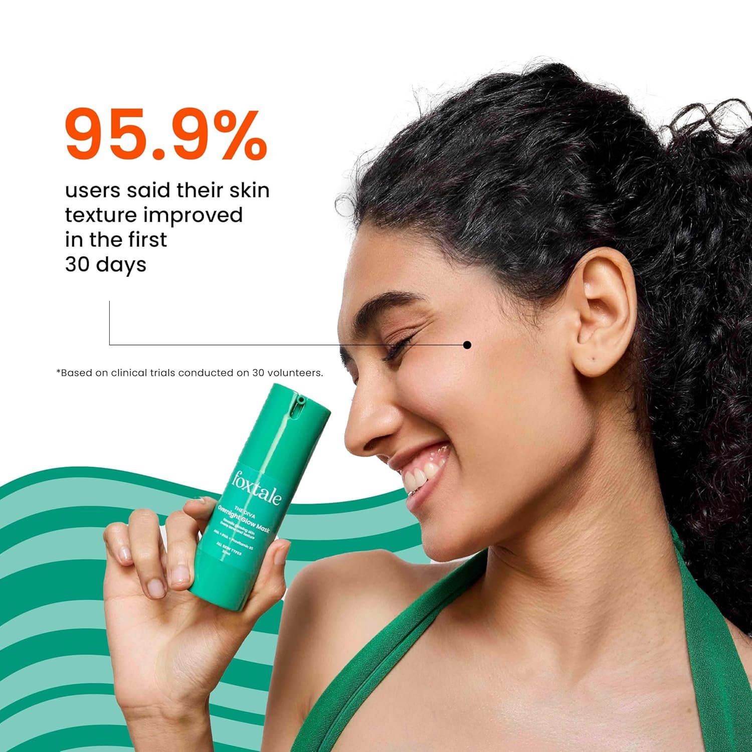 Foxtale Overnight Glow Mask | 4% Glycolic Acid | 3% Lactic Acid |Reduces Blackheads, Whiteheads | 30 Second Salon like Brightening Facial for Glowing Skin | Men & Women - 30ml - Image 3