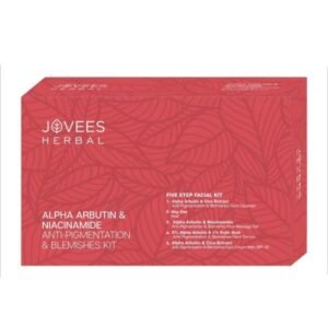 Jovees Herbal Alpha Arbutin & Niacinamide Anti Pigmentation & Blemishes Facial Kit For Pigmentation, Blemishes & Improves Uneven Skin Tone with 5 Easy Steps- Multiple Use