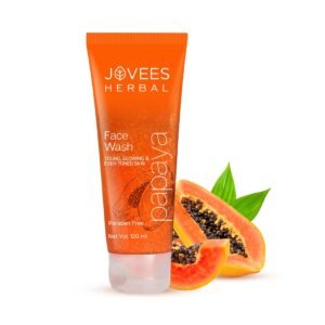 Jovees Herbal Papaya Face Wash For Glowing and Clear Skin with Papaya & Bilberry extract | Gentle Cleanser For Brightens Skin, Removes Pigmentation & Dark Spots | For All Skin Types | For Men & Women - 120ML