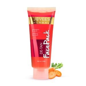 Jovees Herbal De-Tan Face Pack | Contains Wheat Germ and Carrot | For Tan Removal and Skin Revitalization | Bright and Glowing Skin | 100% Herbal | Paraben And Alcohol Free | 100gm