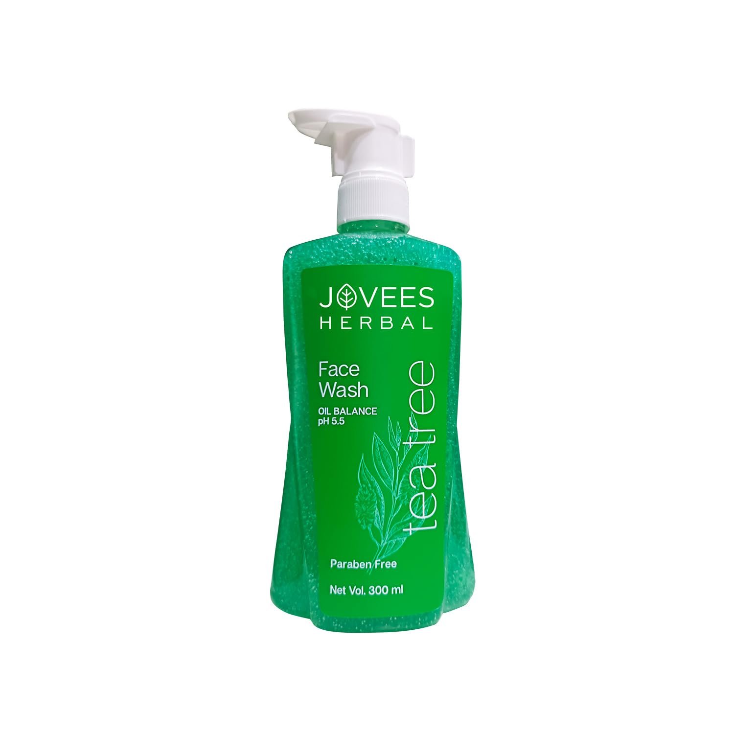 Jovees Herbal Tea Tree Oil Control Face Wash for Oily & Sensitive Skin | Paraben & Alcohol-Free, Controls Oil, Prevents Breakouts, Remove Dead Skin | Gentle Cleanser For All Skin Types - 300ml