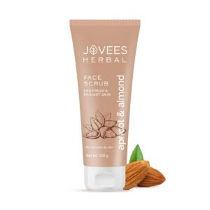 Jovees Herbal Apricot & Almond Face Scrub with Almond, Apricot & Wheatgerm Oil For Normal to Dry Skin | Gently Removes dead Skin, Anti-Pigmentation, Tan Removal, Smooth and Clear Complexation 100g