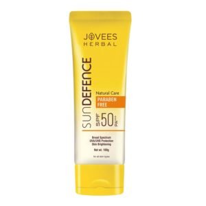 Jovees Herbal Sun Defence Cream SPF 50 PA+++ Broad Spectrum For All Skin | Protection From UVA/UVB & Sun Damaged | Lightweight, Non Greasy & Quick Absorption Sunscreen For Men/Women 100g