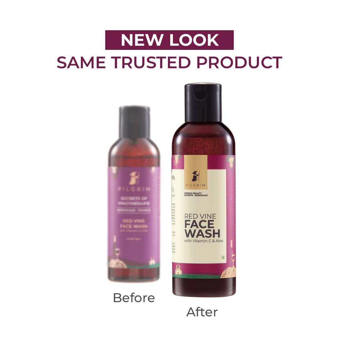 Pilgrim French Red Vine Face Wash with Vitamin C & goodness of Aloe for Anti Ageing & Dark Spots |Face wash for dry skin | Face cleanser for dry skin | Men and Women|100ml - Image 2