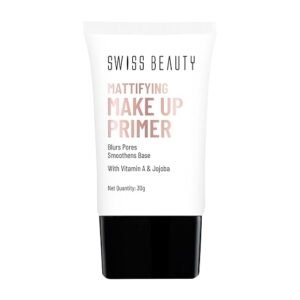 Swiss Beauty Mattifying Makeup Primer | Oil-Free Shine | Minimises Pores | Long-Lasting Base | All skin Types | 30ml