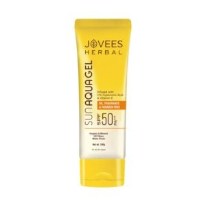 Jovees Herbal Sun Aqua Gel Sunscreen SPF 50 PA+++ | Lightweight| 1% Hyaluronic Acid | Non-Greasy, No White Cast | Perfect for Oily & Combination Skin | Sunscreen For Men/Women 100g