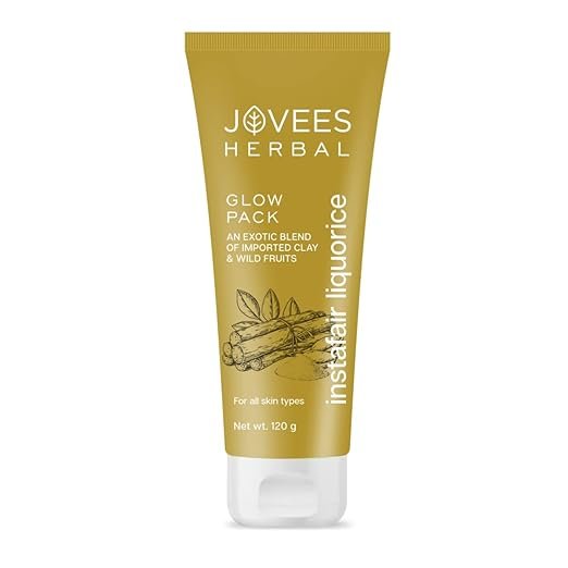 Jovees Herbal Insta Fair Glow Face Pack for Brightens, Cleans Pores, Removes Blackheads and Dark Spots | Clay Face Mask for Glowing, Hydrates & Plumps Skin | For All Skin Types - 120gm