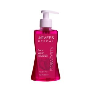 Jovees Herbal Strawberry Face Wash For Hydrating & Glowing Skin with Strawberry Ext. | Gentle Cleanser For Brightens Skin, Removes Pigmentation | For Normal to Dry Skin Types - 300ml