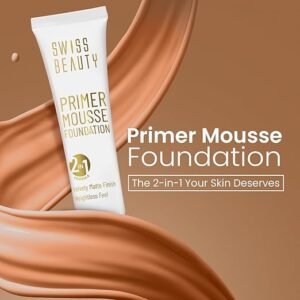 Swiss Beauty Primer Mousse Foundation Weightless Smooth & Velvet Touch, Face Makeup, 30ml