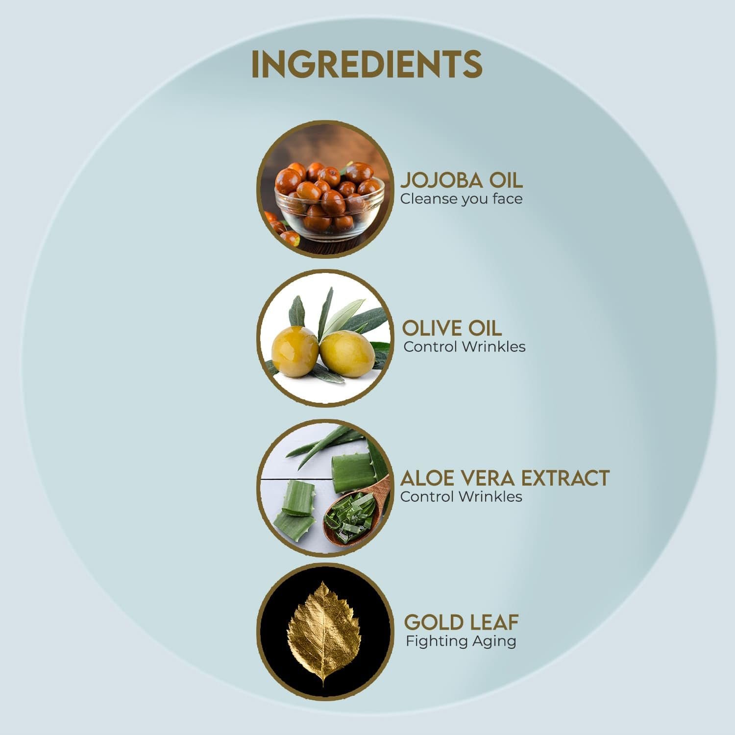 Jovees Herbal 24 Carat Gold Rejuvenating Facial Kit For All Skin Types 250g - Image 3