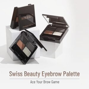 Swiss Beauty Eyebrow Palette with Wax Cream |Travel-friendly Eyebrow Palette with Blendable colors for Face makeup