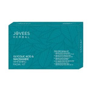Jovees Herbal Glycolic Acid & Niacinamide Whitening Facial Kit For Brighter & Hydrated Skin | Kit for Improves Uneven Skin Tone, Dark Spots & Dullness 215g (Multiple Use)