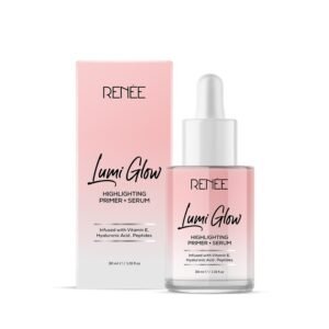 RENEE Lumi Glow Highlighting Primer + Serum | Hydrates, Promotes Even Skin Texture | Gives Luminous, 3D Glow | With Hyaluronic Acid, Peptides & Vitamin E | Base For Face Makeup | 30ml
