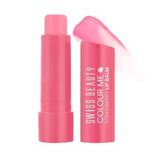 Swiss Beauty Colour Me Tinted Lip Balm with 12 Hours of Hydration|For Dry & Chapped Lips|With SPF 15, Shea Butter and Vitamin E|Long Lasting Glossy Finish Lip Balm|Shade - Strawberry Slush, 4.5g