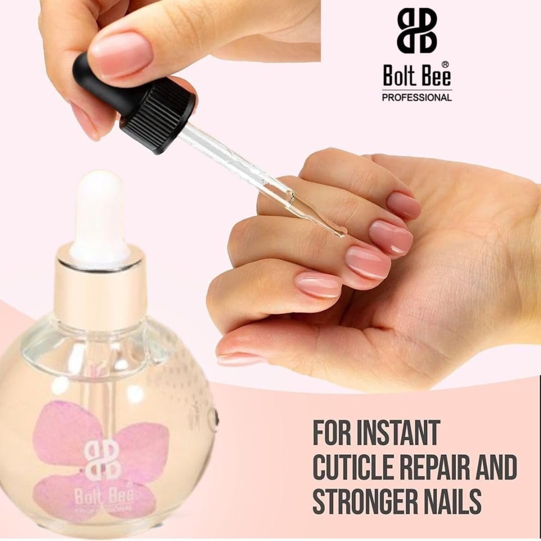 Bolt Bee Cuticle Oil for Nails, 30ml, Natural Revitalising Treatment for Damaged Cuticles and Dry Skin with Dropper - Image 3