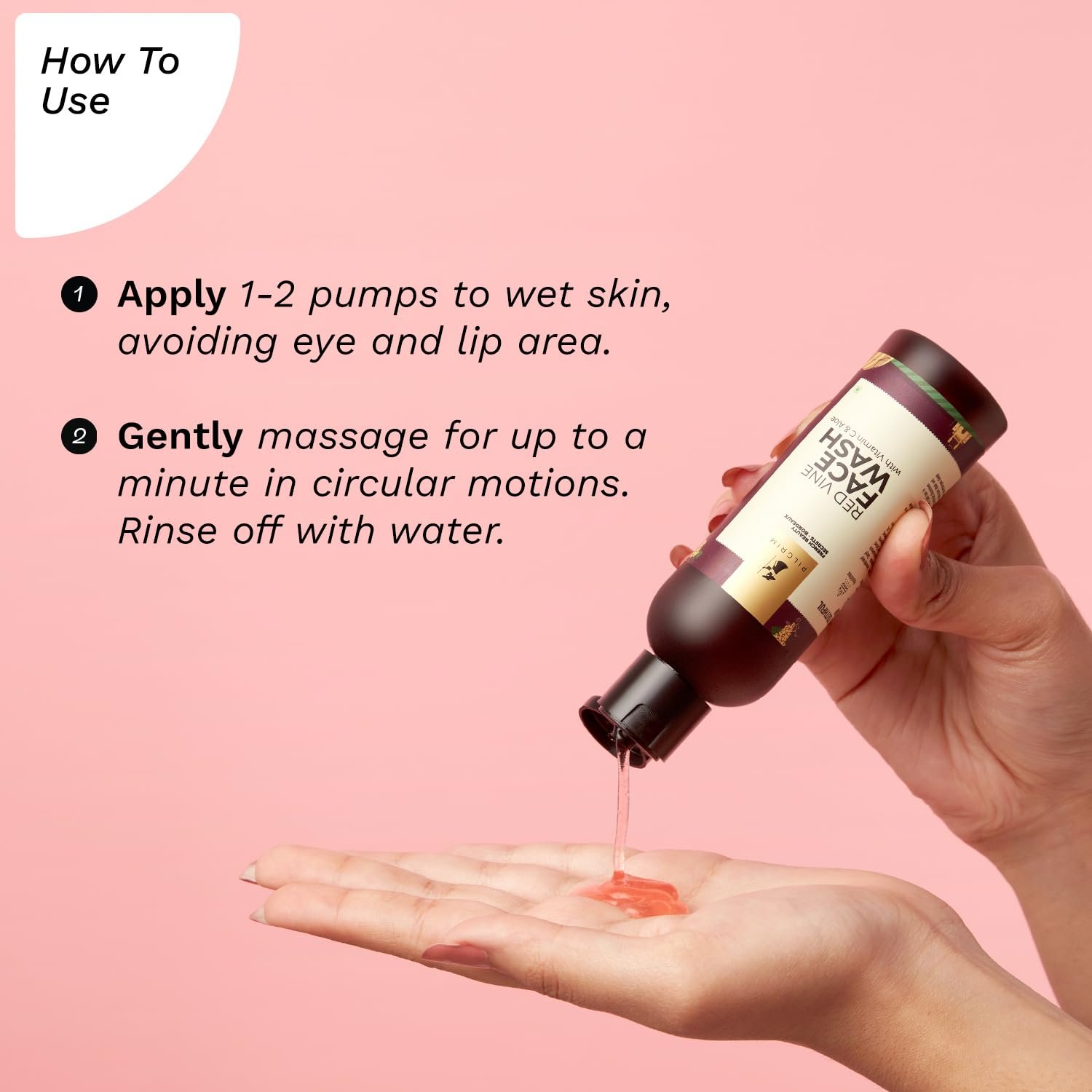 Pilgrim French Red Vine Face Wash with Vitamin C & goodness of Aloe for Anti Ageing & Dark Spots |Face wash for dry skin | Face cleanser for dry skin | Men and Women|100ml - Image 4