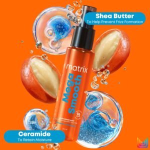 MATRIX Mega Smooth Anti-Frizz Serum with Shea Butter and Ceramides| Max Smoothness for 4 Days | Used by 1 Lakh Hairstylists*| For All Hair Types | 100ml