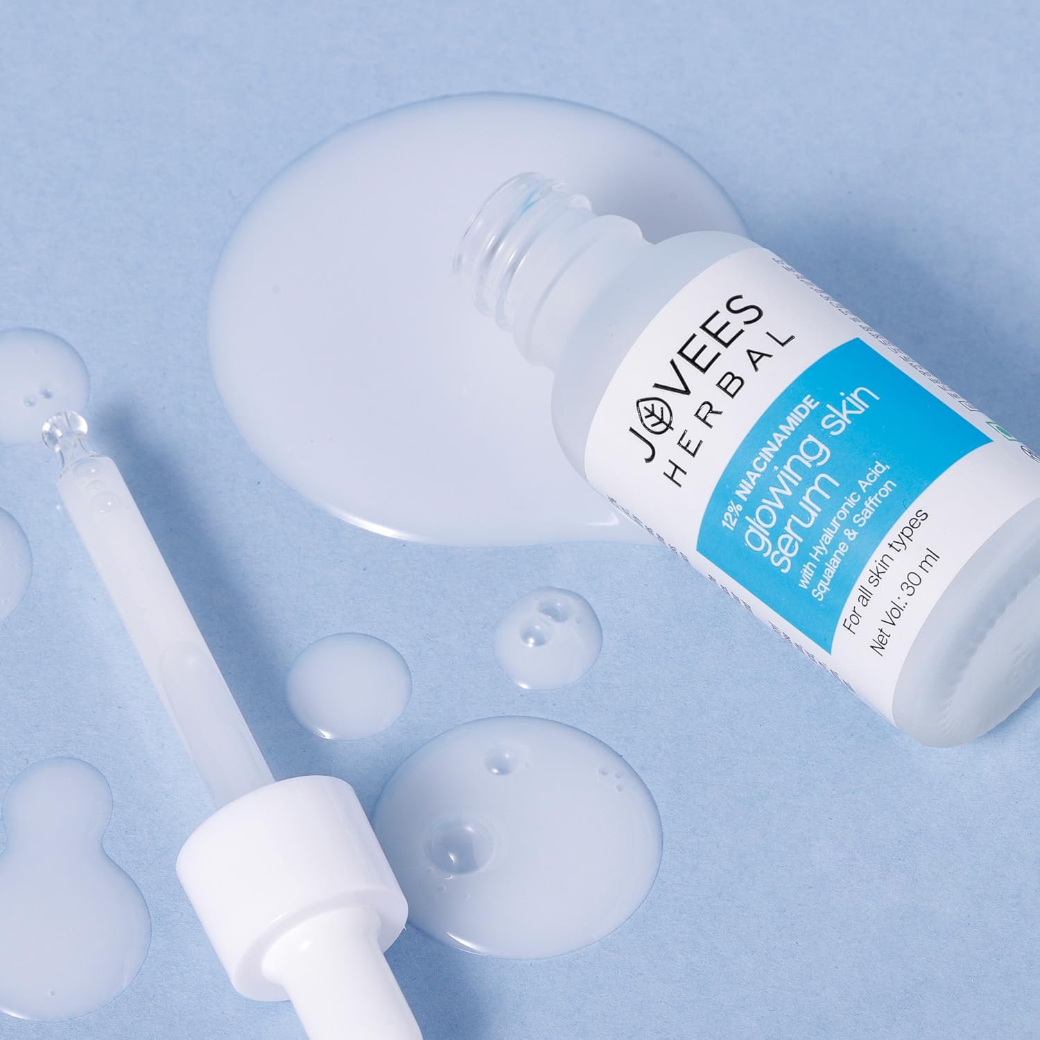 Jovees Herbal 12% Niacinamide Glowing Skin Serum With Hyaluronic Acid, Squalane & Saffron| Reduces Dullness, Hydrates & Repairs Skin| For Day and Night Use| For All Skin Type 30 ml - Image 6